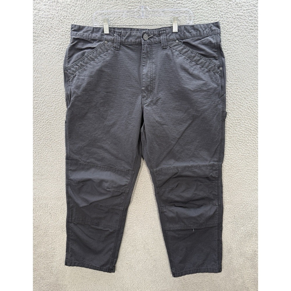 Ridgecut Pants Mens 44x30 Gray Canvas Ripstop Carpenter Double Knee Workwear